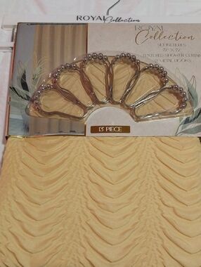 Royal Collection Textured Shower Curtain in Pale Yellow